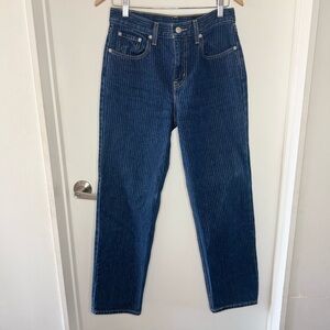 Levi's Low Pro pinstripe mid-rise straight leg Denim jeans Women’s 27 Dark Rinse